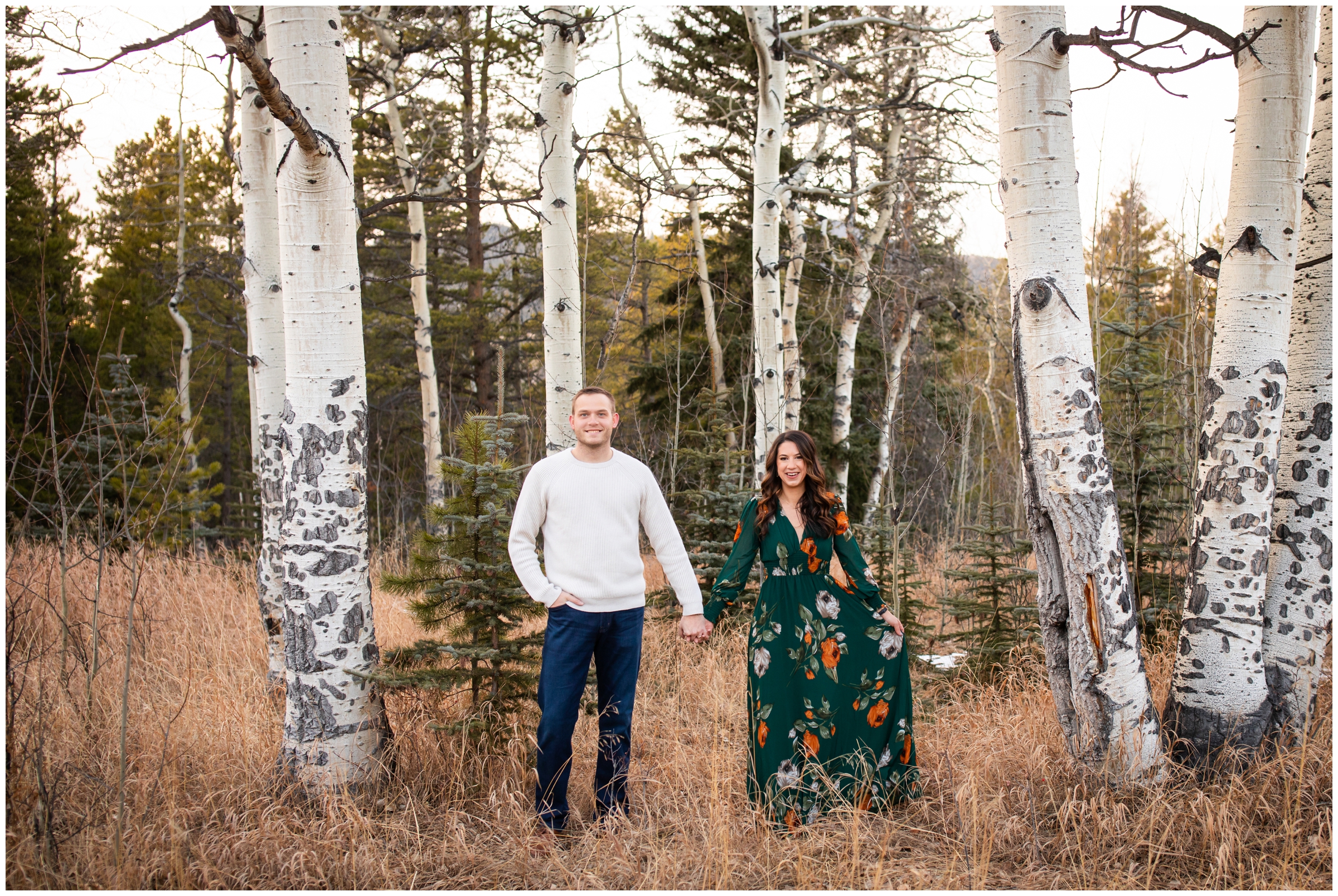 Fall couples photos in Colorado mountains by Evergreen portrait photographer Plum Pretty Photography