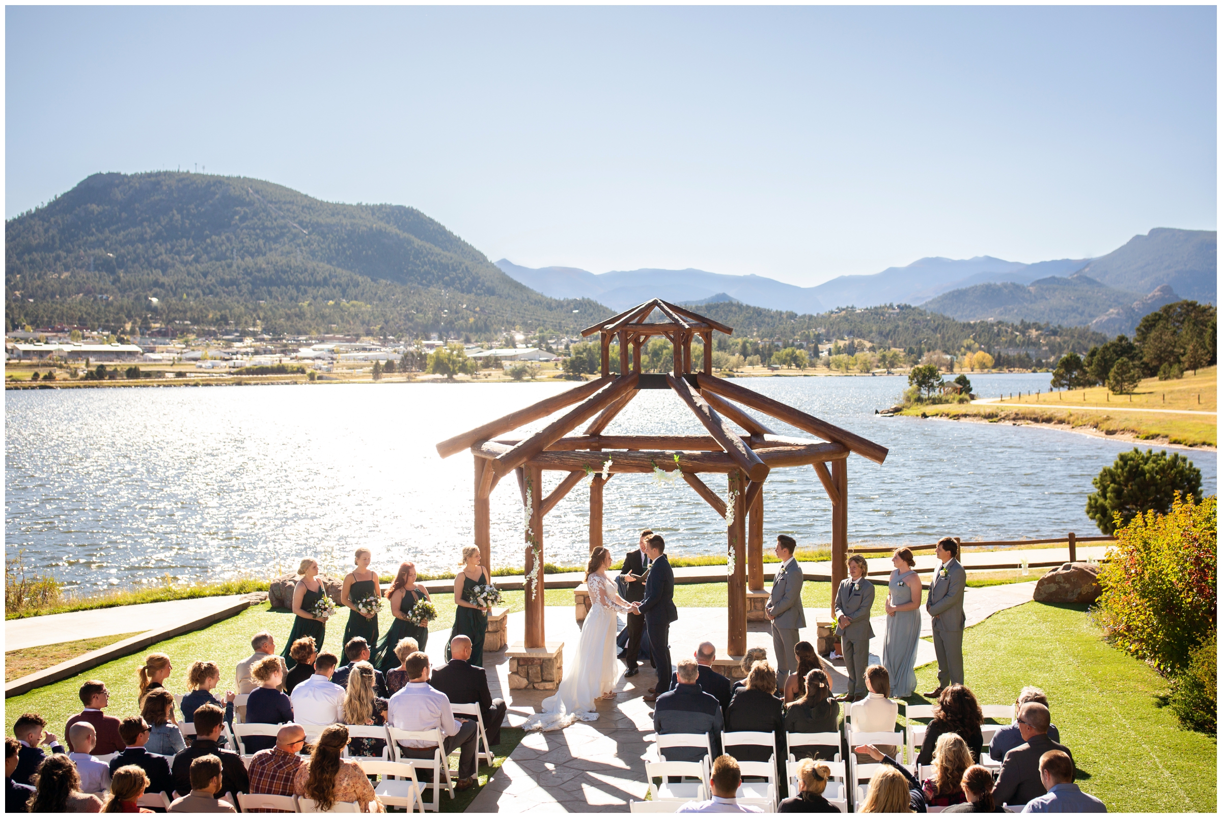 Estes Park Resort wedding ceremony photos by Colorado photographer Plum Pretty Photography 
