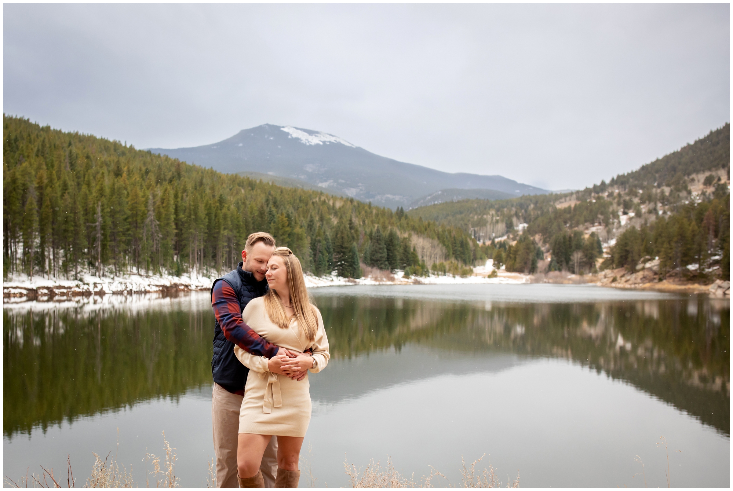 Evergreen Colorado couples photos at Beaver Brook Watershed by mountain photographer Plum Pretty Photography