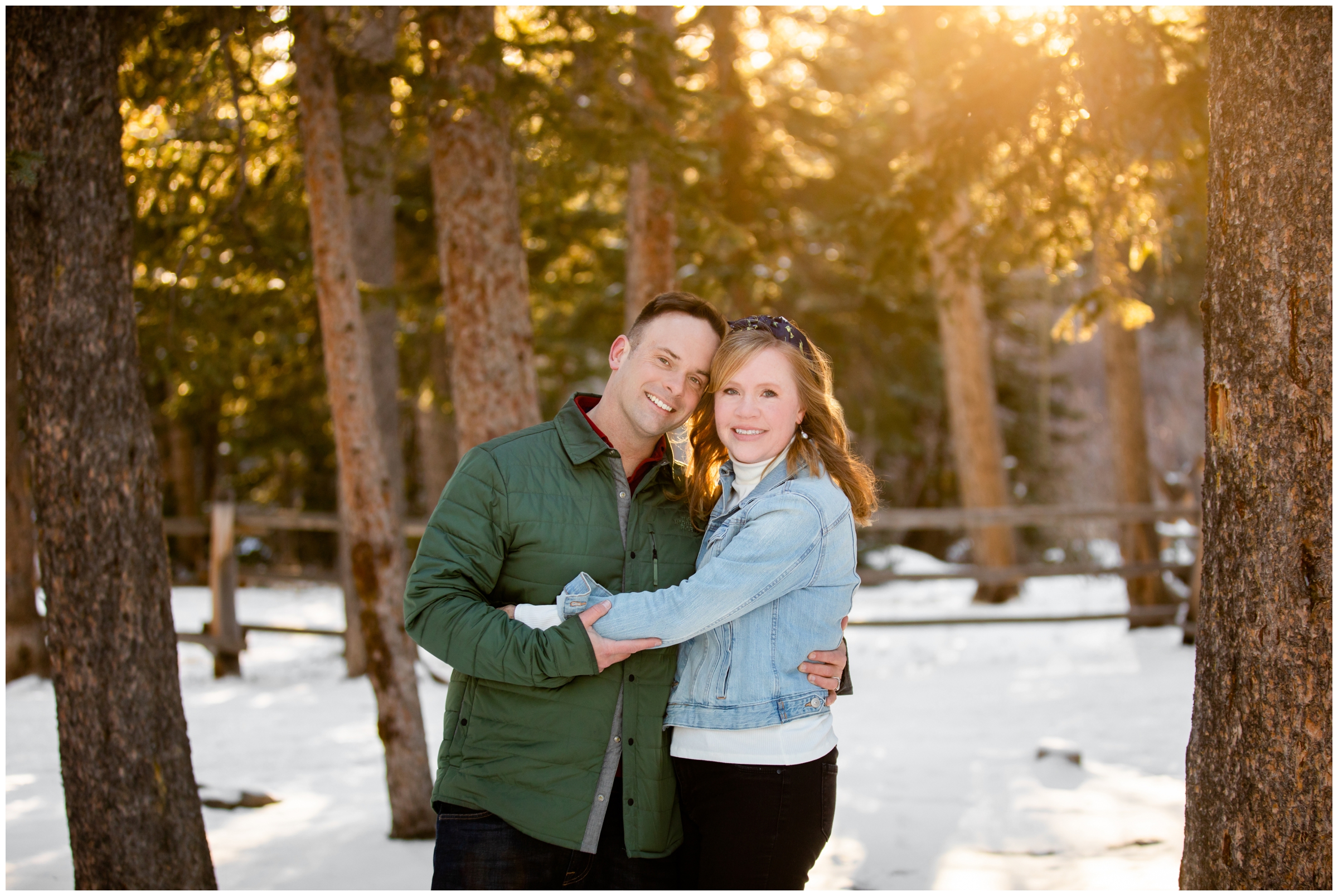 Snowy Idaho Springs couples photos at Echo Lake by Colorado wedding and portrait photographer Plum Pretty Photography