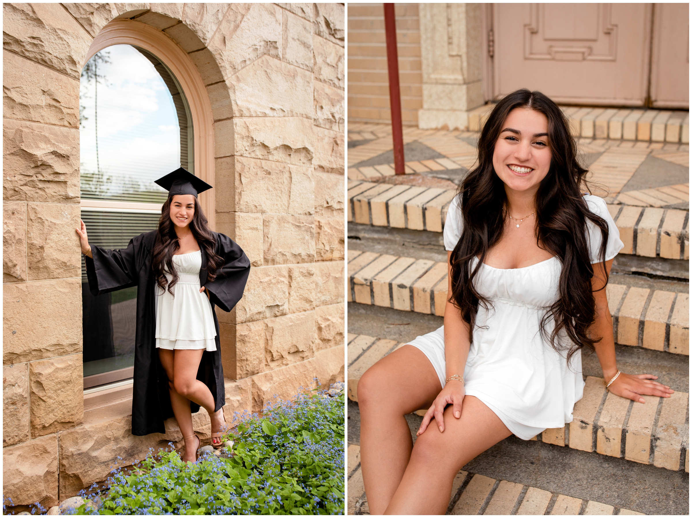 cap and gown photography session at the Colorado school of mines