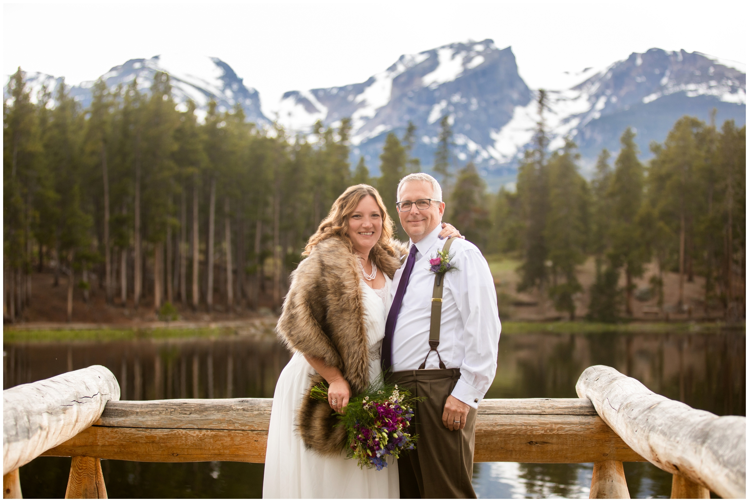 RMNP elopement wedding photos at Sprague Lake by Colorado photographer Plum Pretty Photography