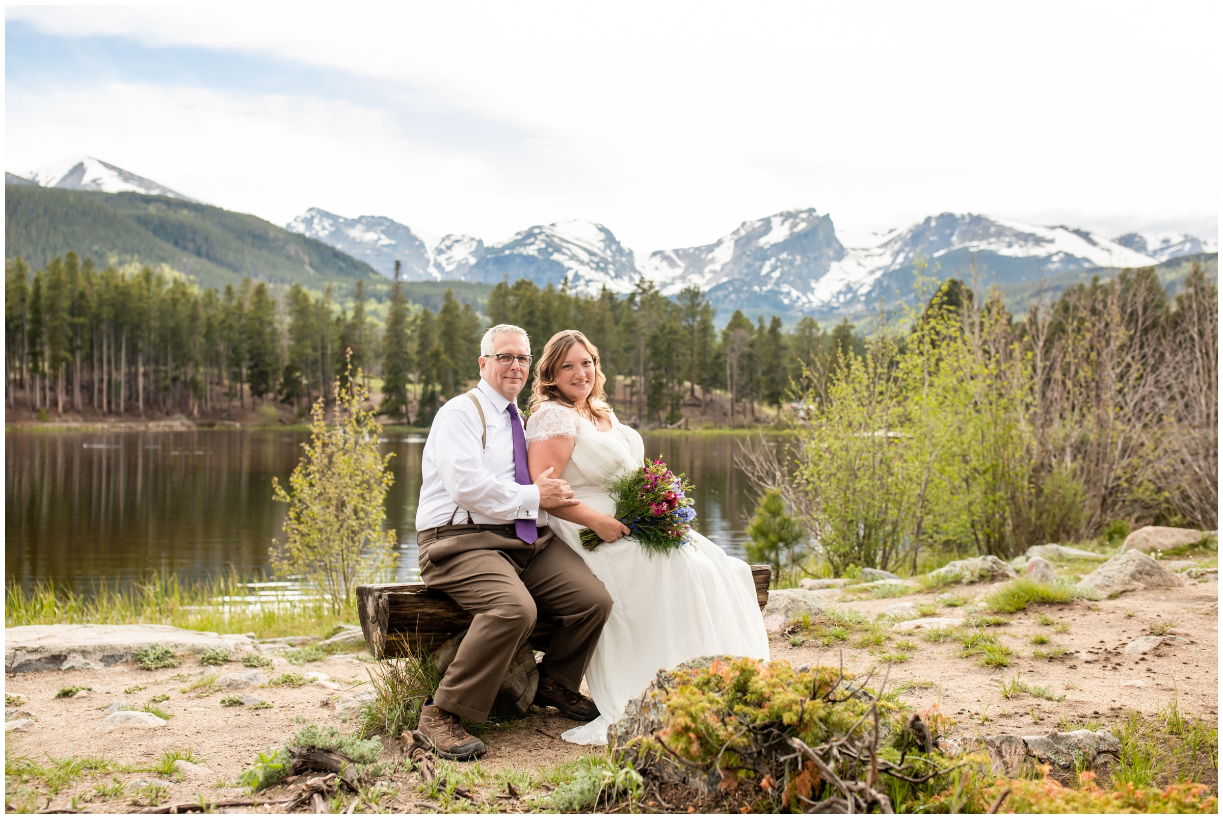 spring wedding pictures in the Colorado mountains of Estes Park 