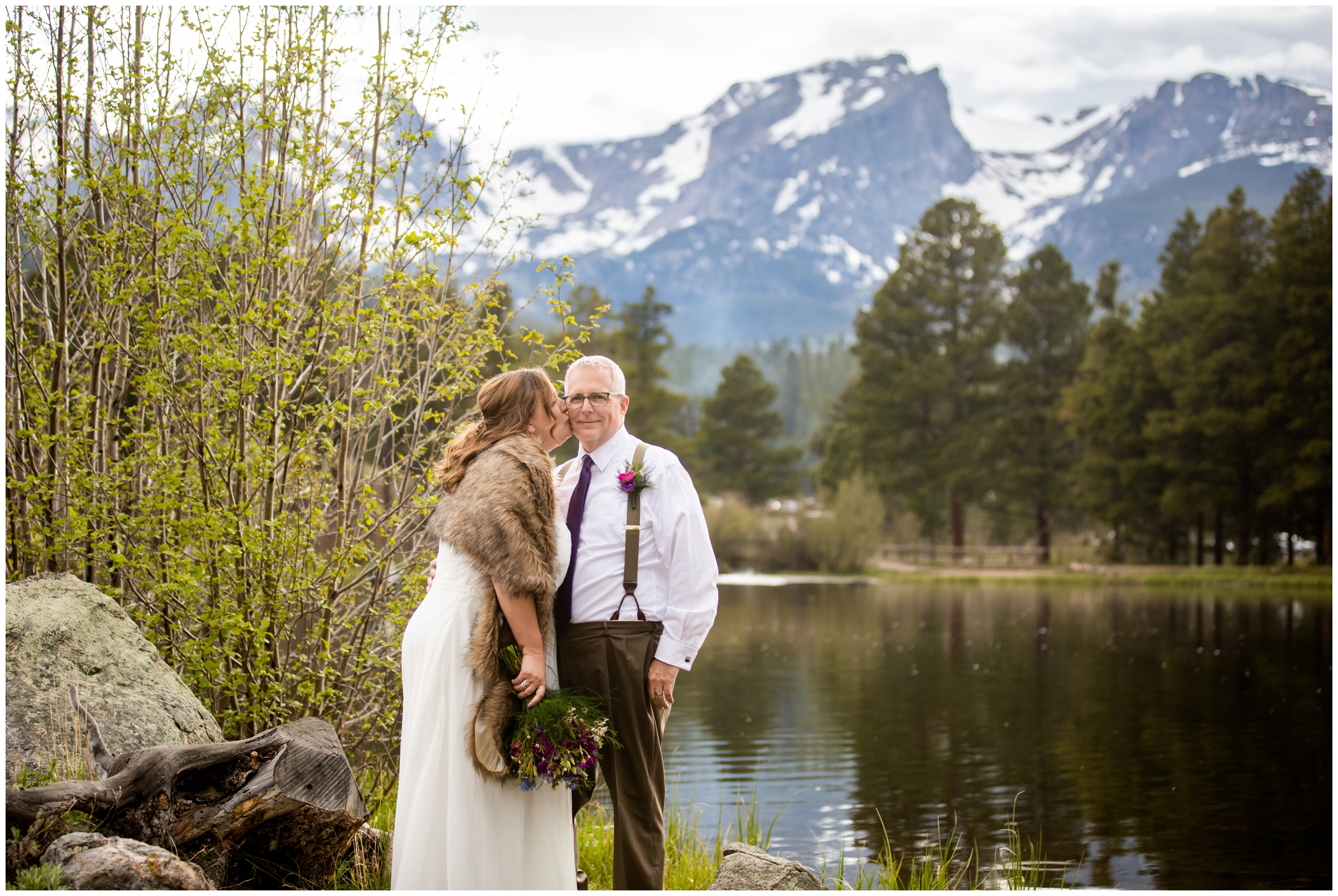 RMNP elopement wedding photos at Sprague Lake by Colorado photographer Plum Pretty Photography