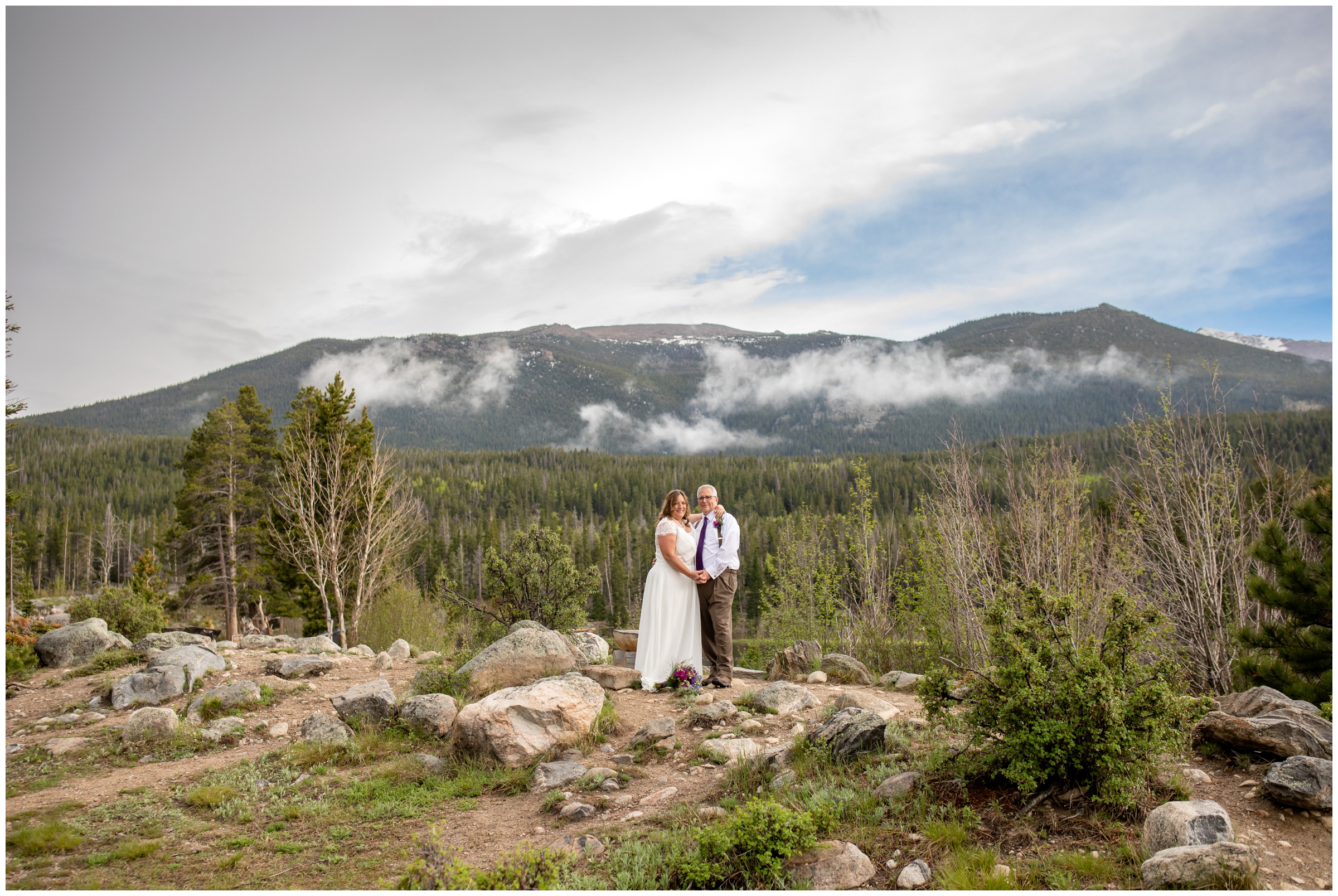 mountain elopement inspiration at Sprague Lake in Estes Park Colorado 