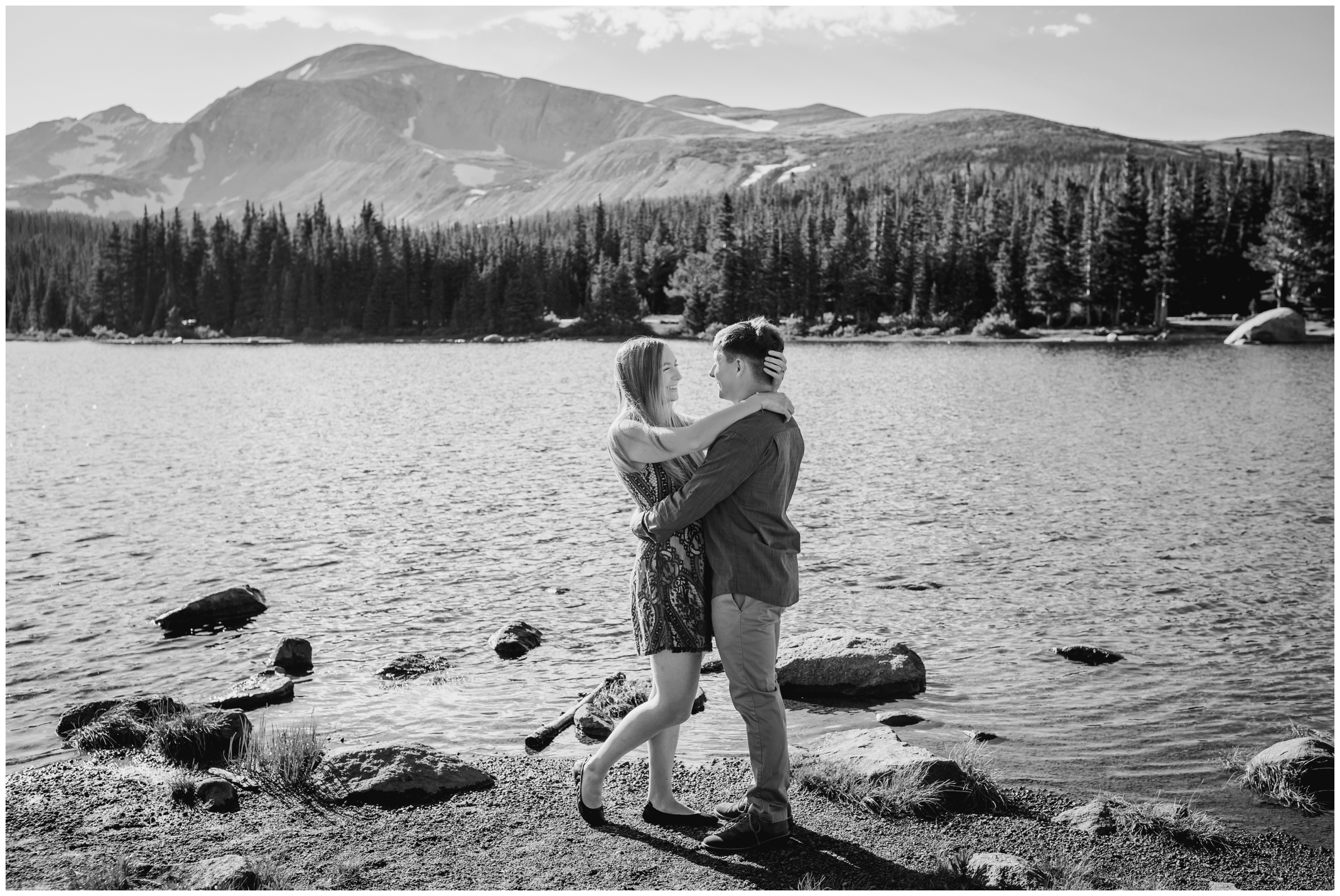 Colorado mountain engagement portraits at Brainard Lake by CO wedding photographer Plum Pretty Photography