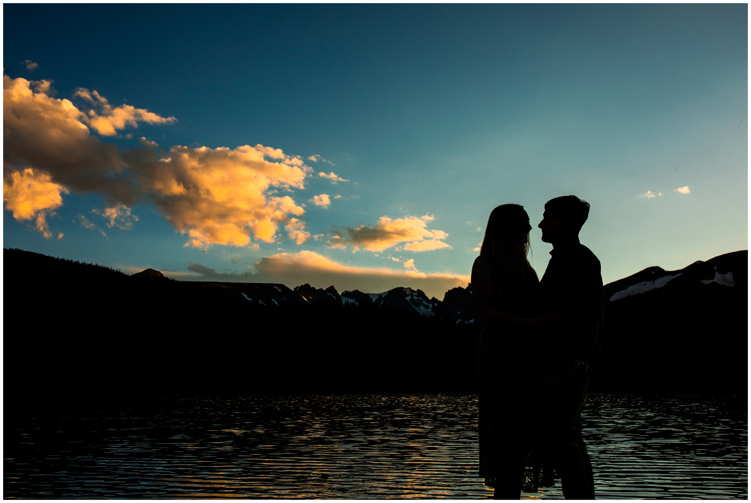 silhouette photo during Colorado engagement photography session at Brainard Lake 