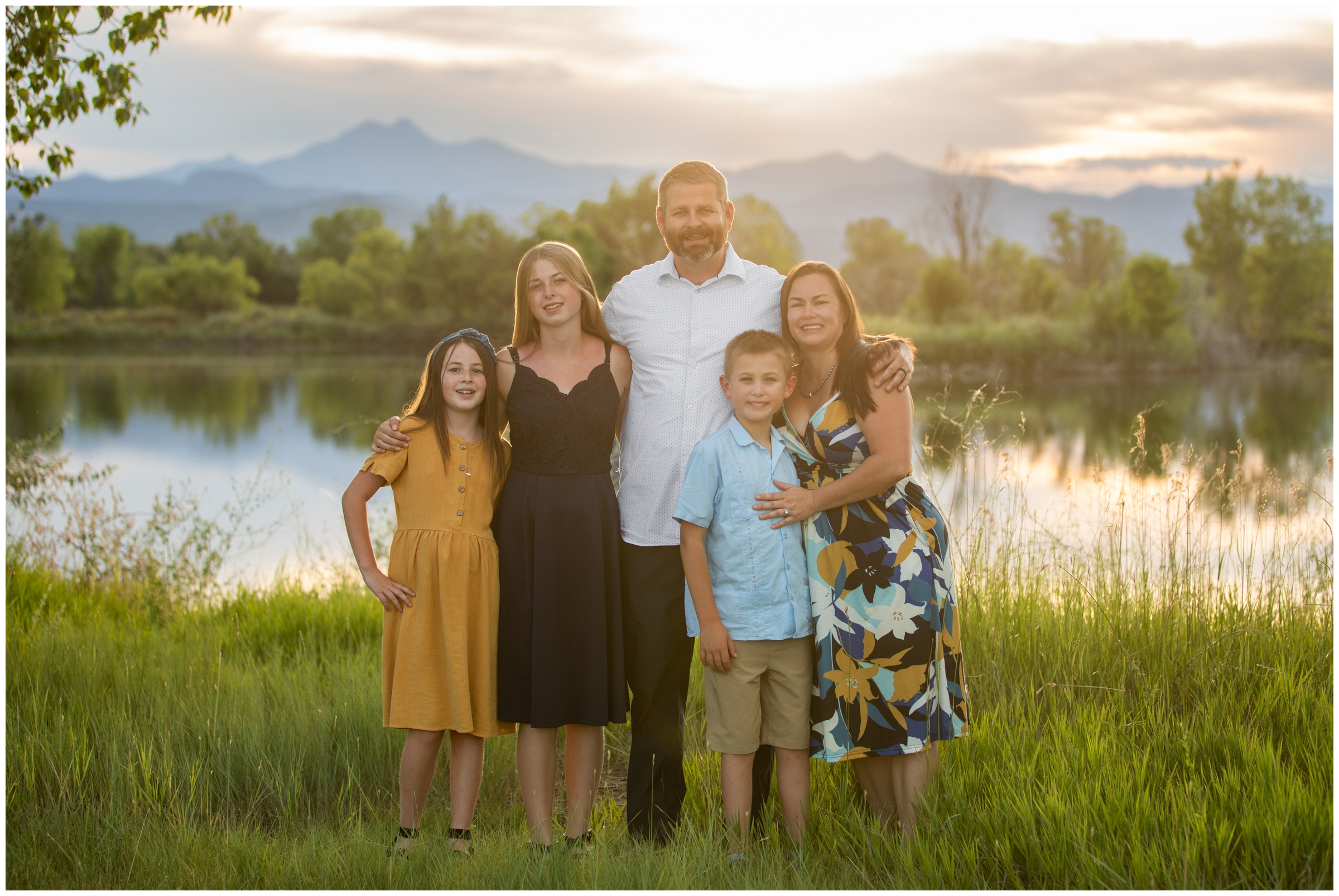 sunset mountain family photos at Golden Ponds by Longmont photographer Plum Pretty Photography 