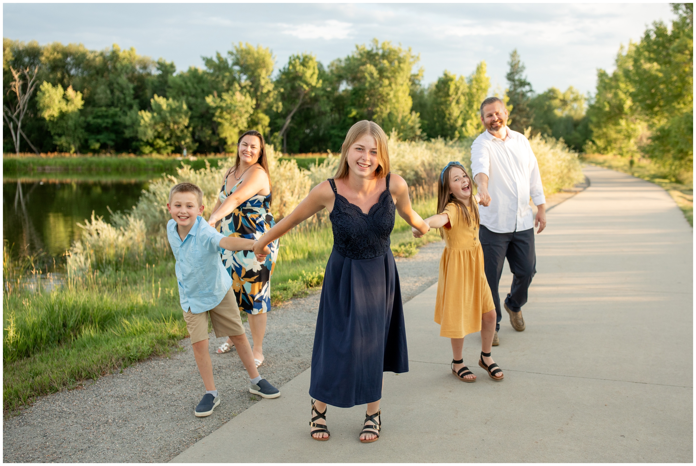 candid Longmont family photography inspiration at Golden Ponds