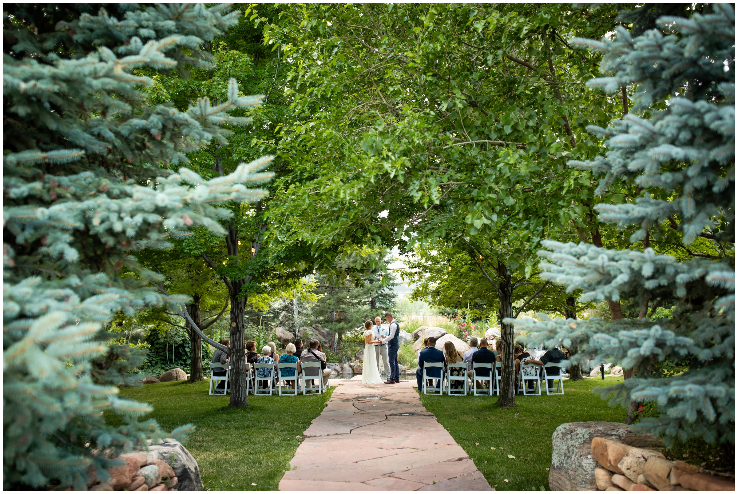 outdoor wedding ceremony at the Greenbriar Inn in Boulder Colorado
