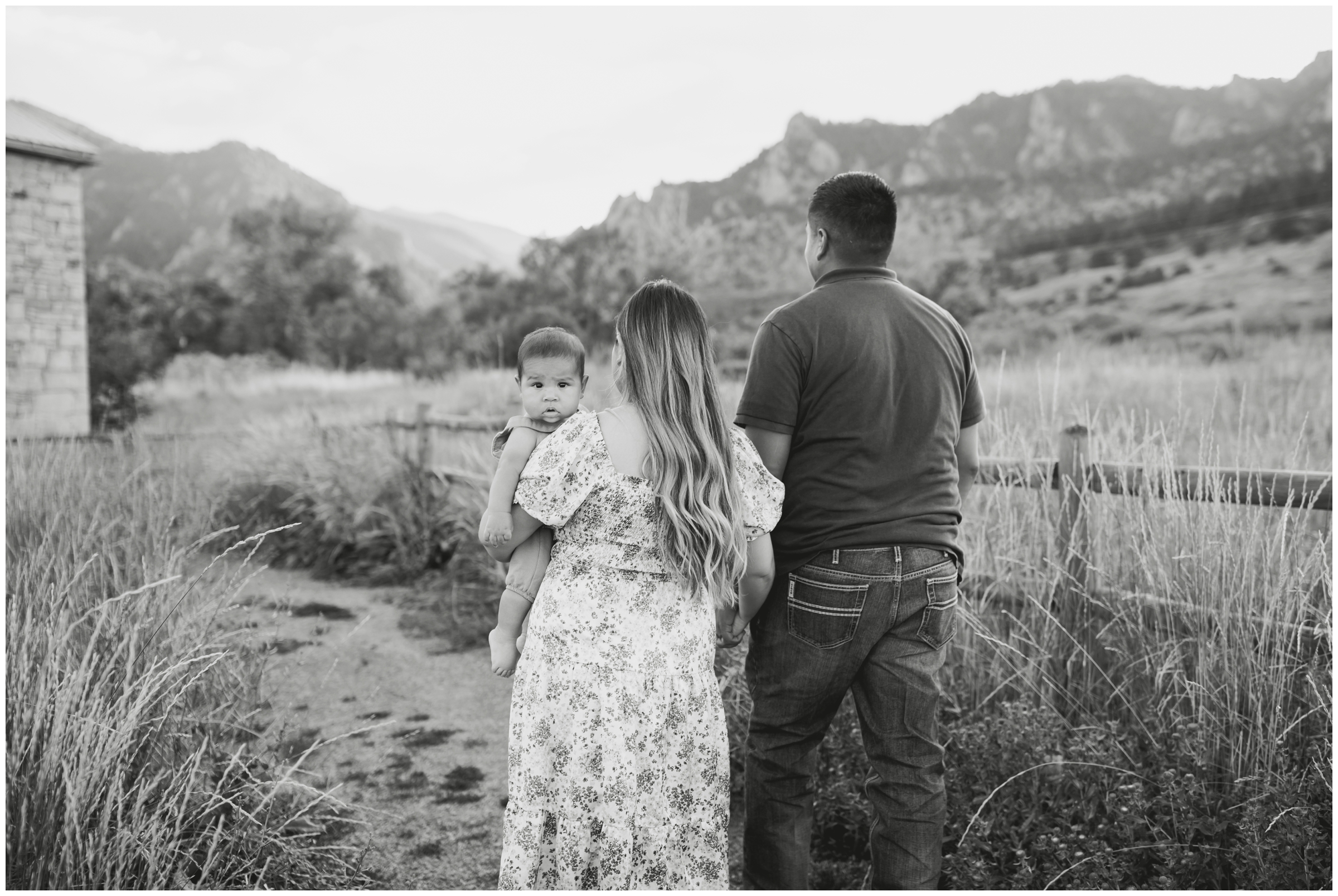 candid walking photos during Boulder Colorado family photography session at South Mesa trail