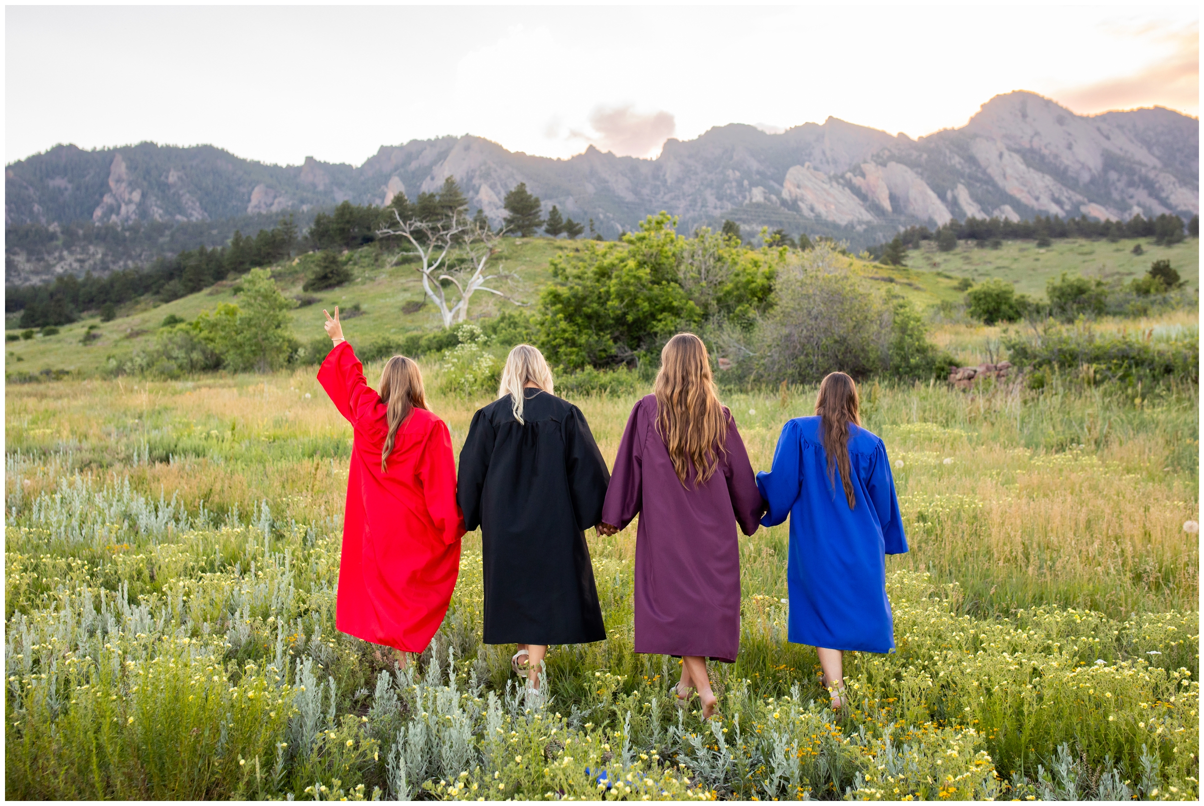 group senior photography session at south mesa trail in Boulder Colorado 