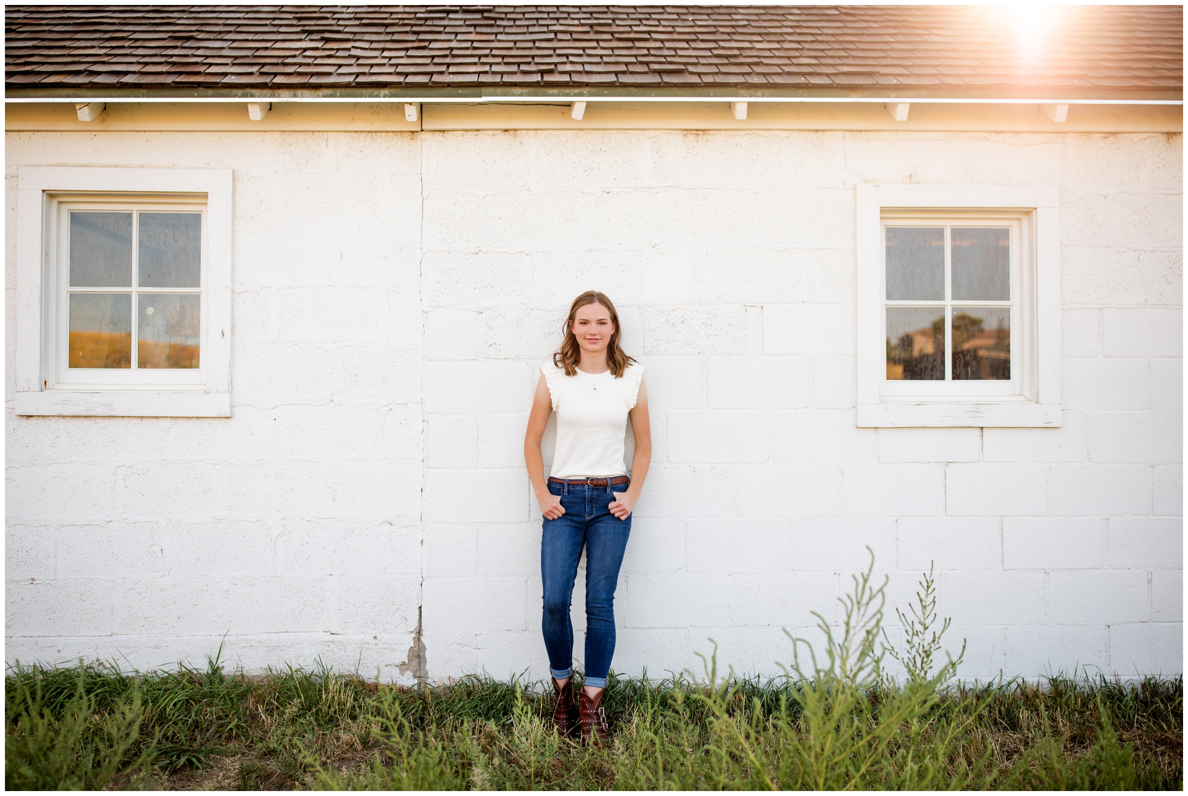 Centennial senior photos at 17 Mile House Farm Park by Colorado portrait photographer Plum Pretty Photography