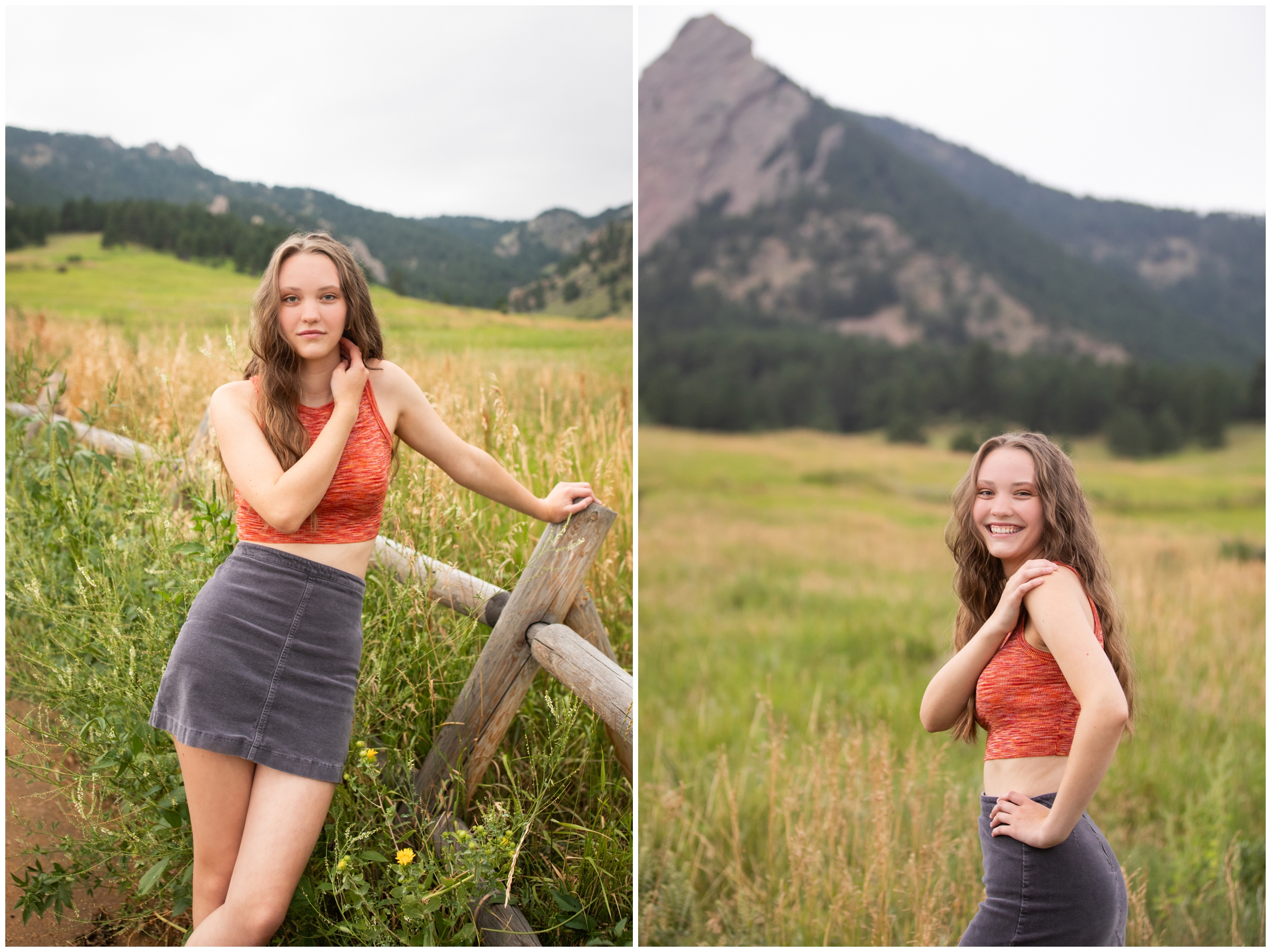 high school grad photography session at the Colorado flatirons 