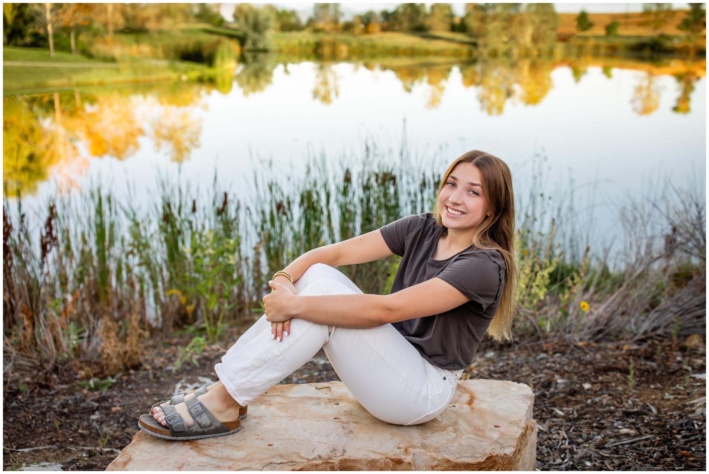 Broomfield senior portraits at Buffalo Lake at Anthem Ranch by Colorado photographer Plum Pretty Photography