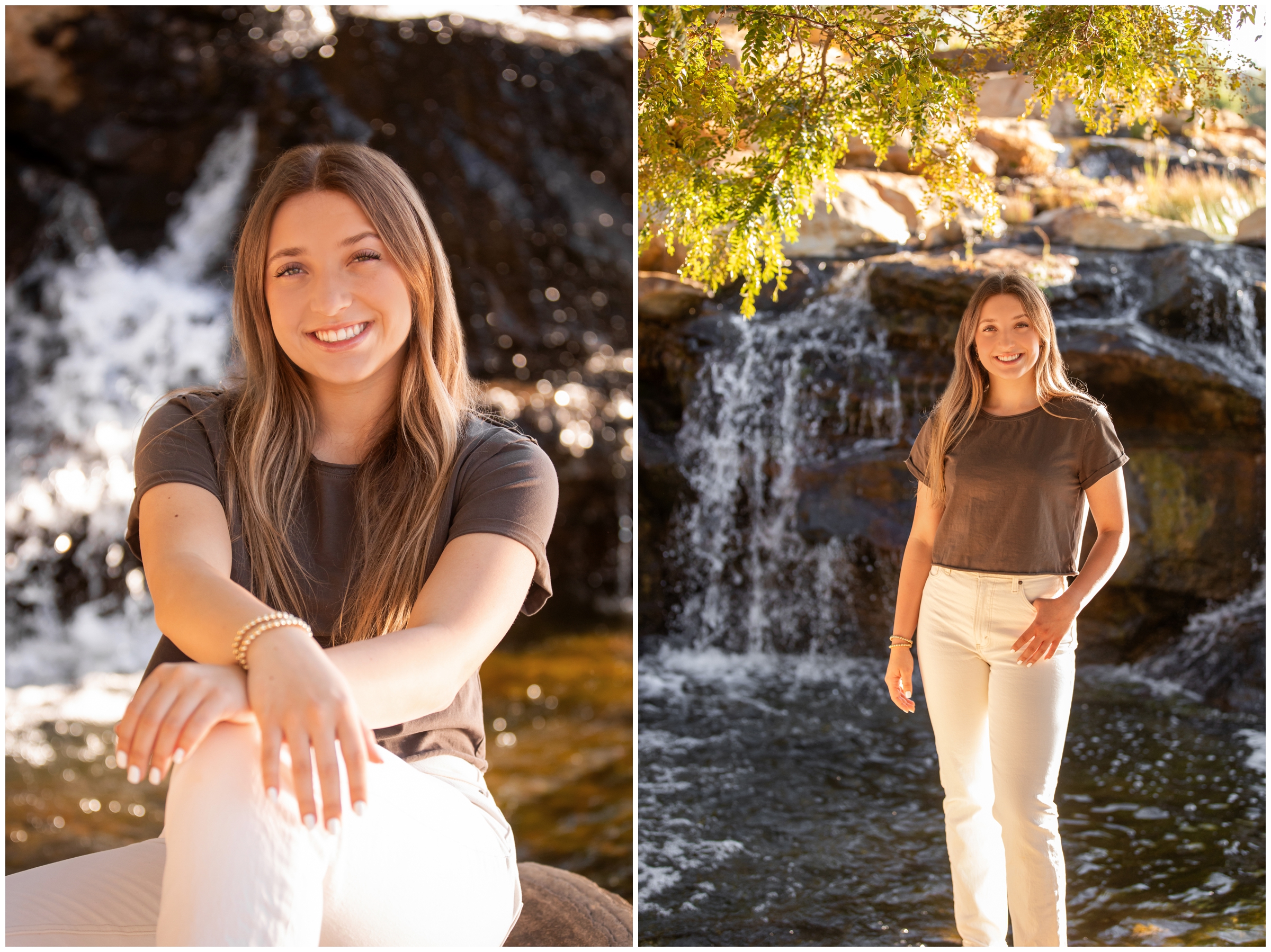 waterfall senior photography inspiration in Erie CO by Plum pretty photography