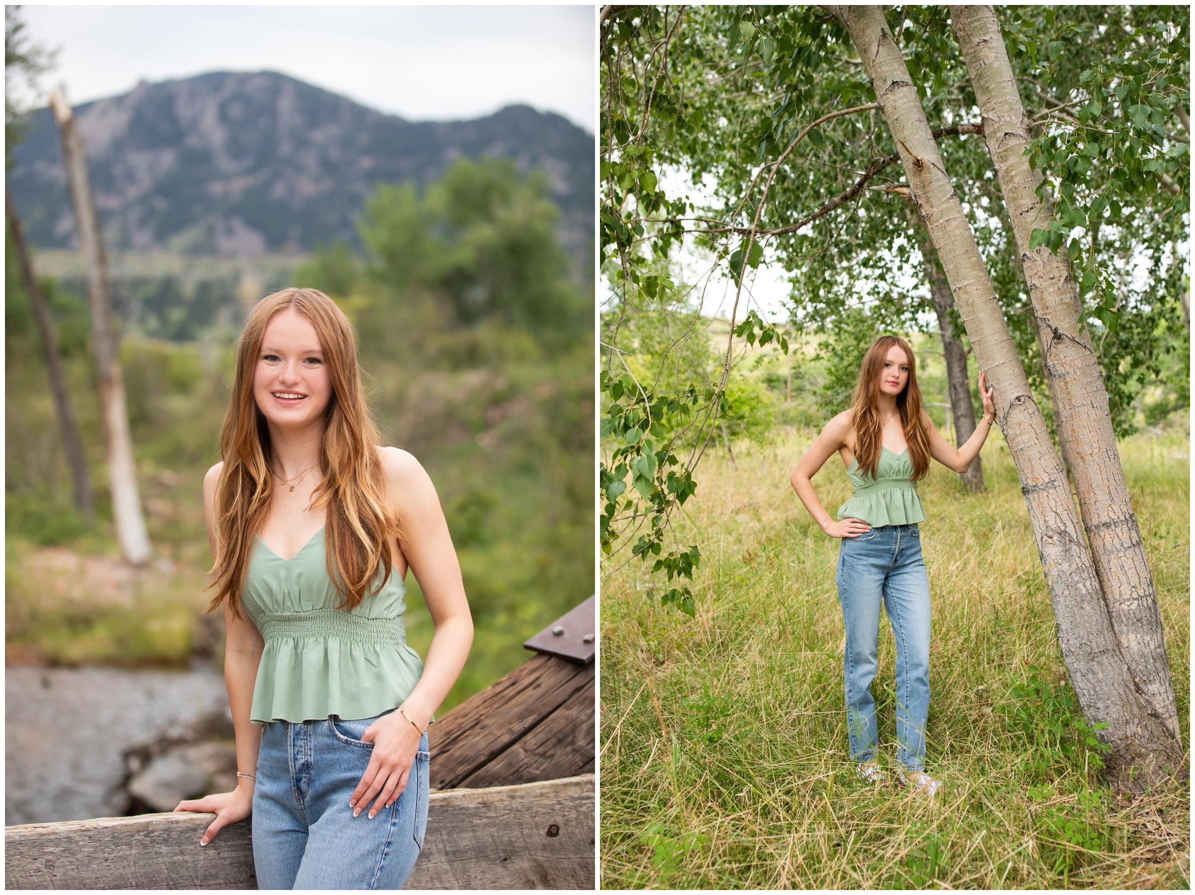 Prospect Ridge Academy senior photos at South Mesa Trail by Boulder Colorado portrait photographer Plum Pretty Photography