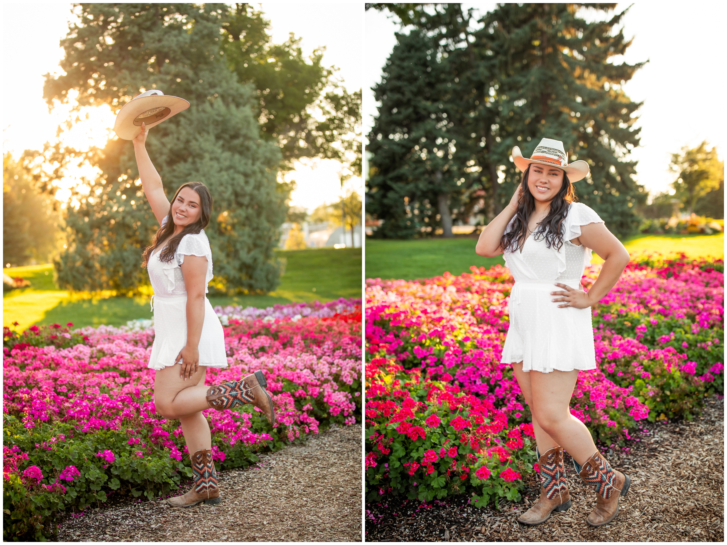 CSU college senior pictures at the trial flower gardens by Ft. Collins photographer Plum Pretty Photography