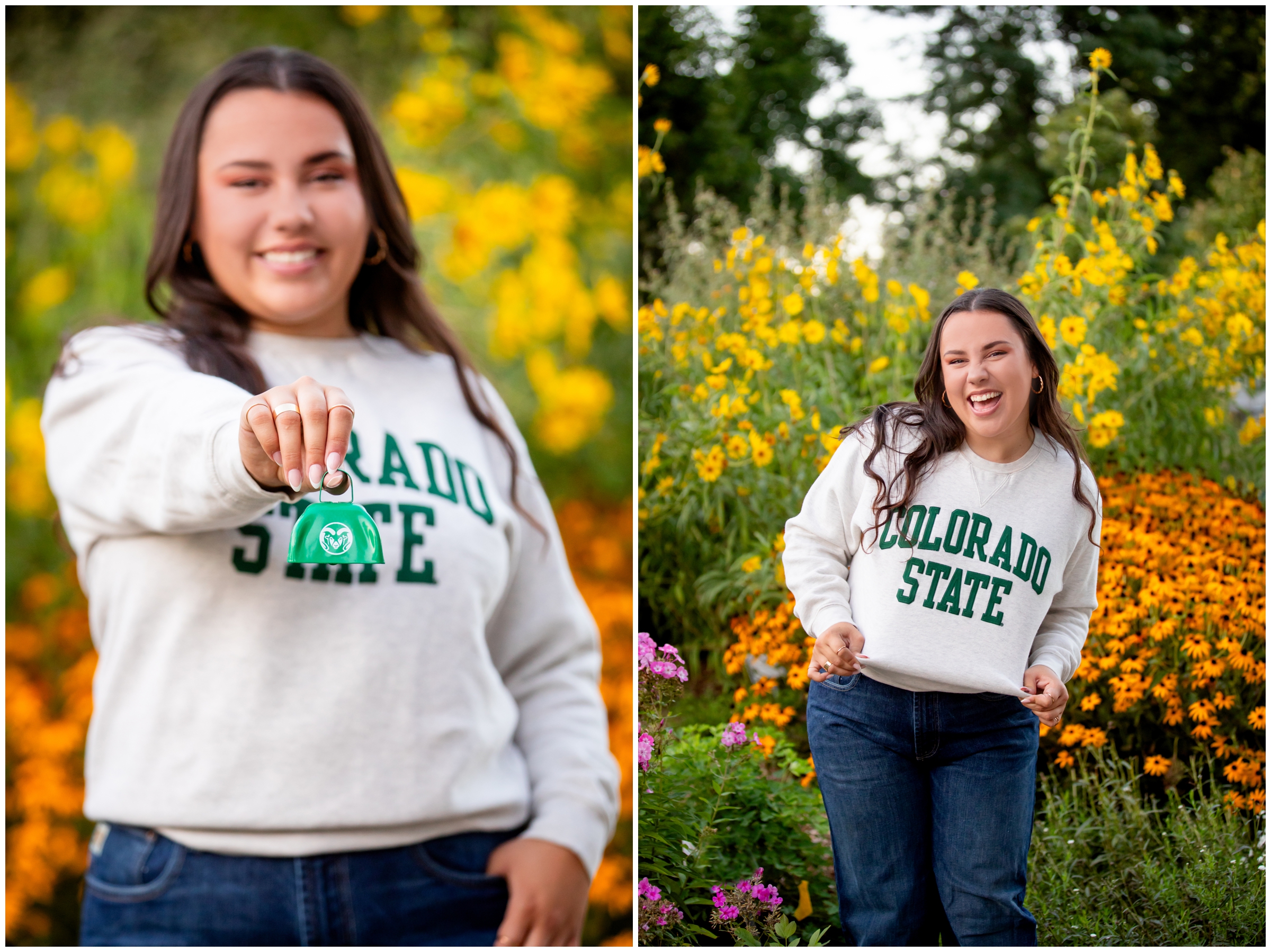 CSU college senior pictures at the trial flower gardens by Ft. Collins photographer Plum Pretty Photography