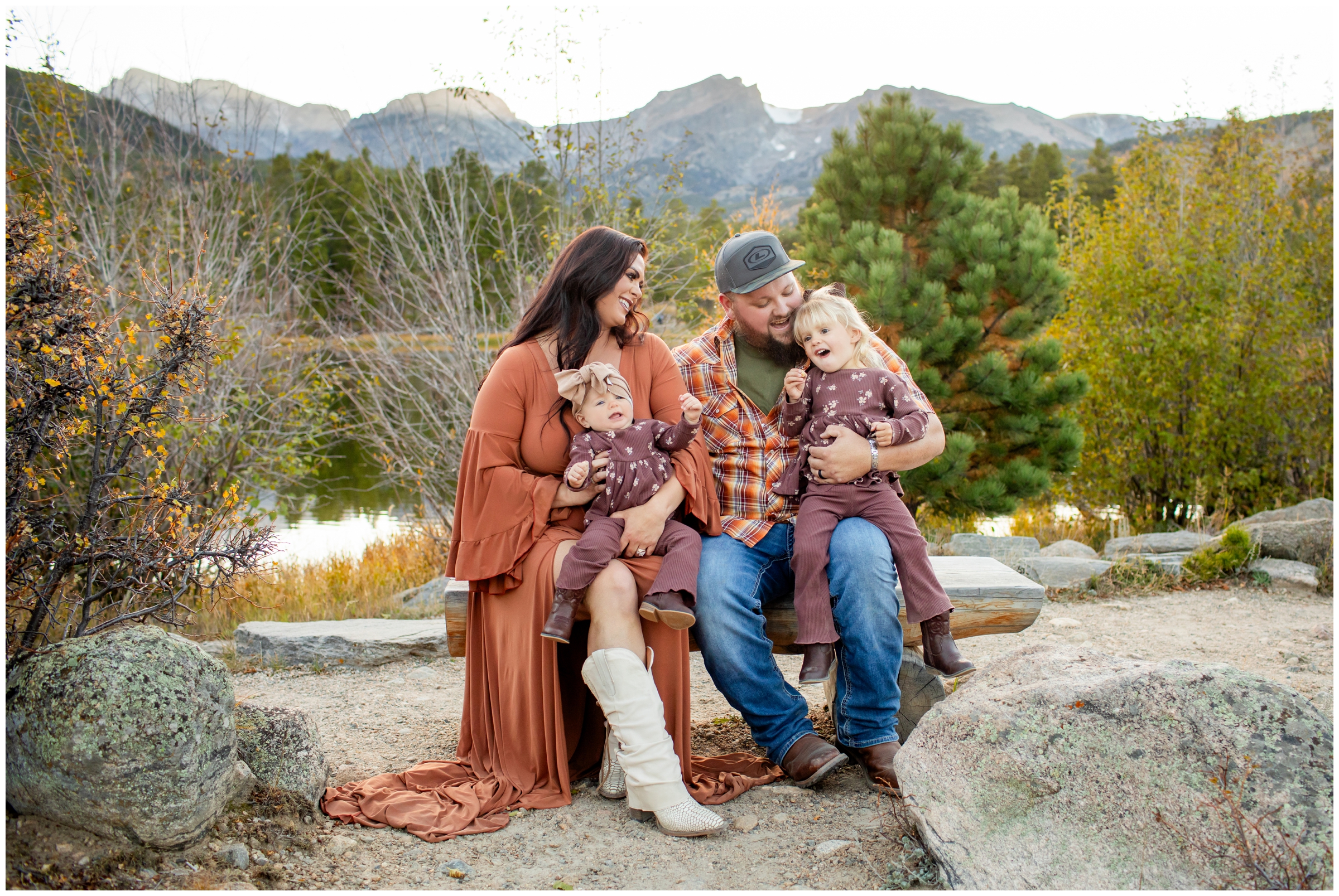 candid family photos at Sprague Lake in RMNP by Colorado photographer Plum Pretty Photography 