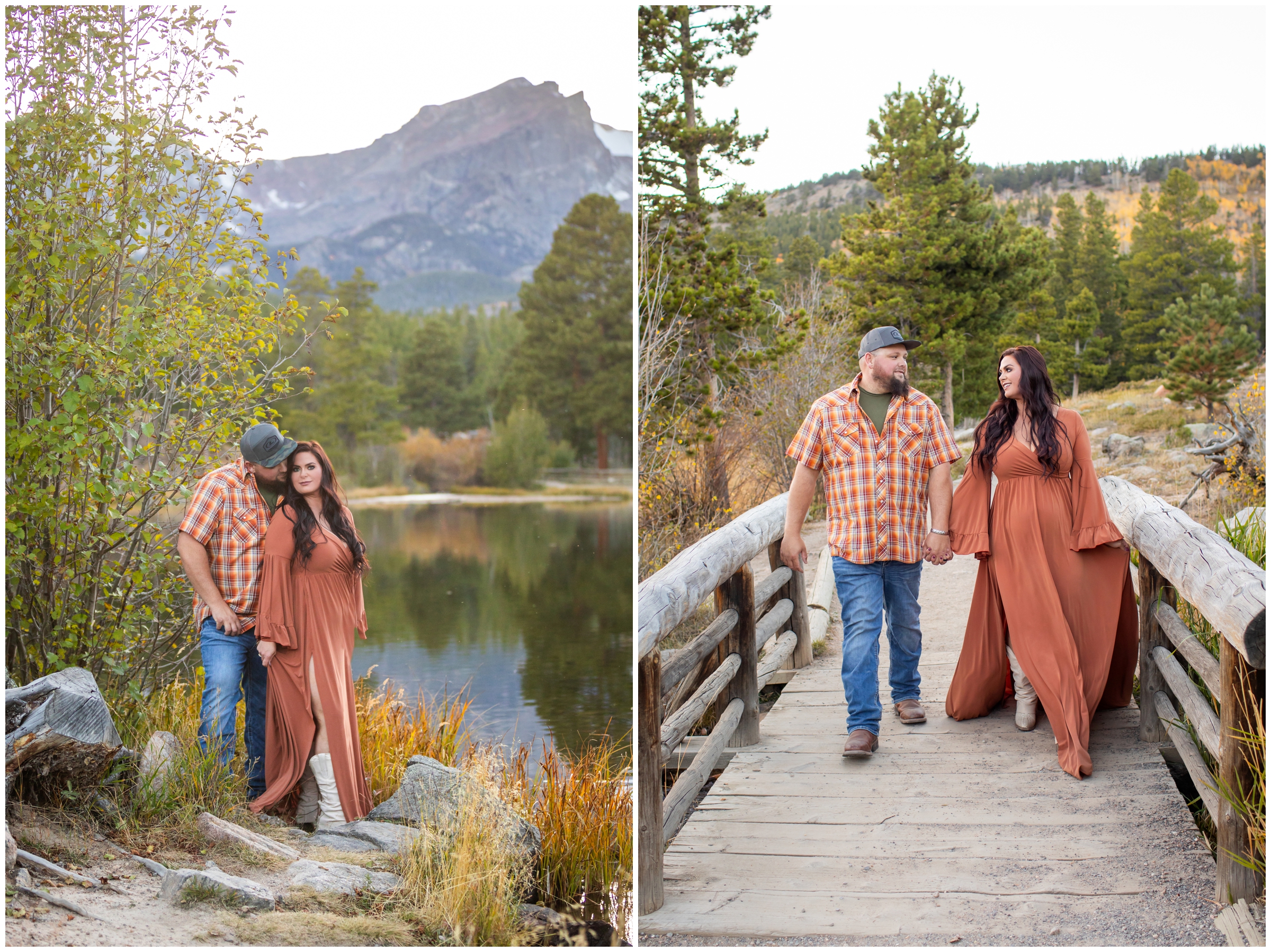 fall couples photos at Sprague Lake by Colorado engagement photographer plum Pretty Photography 