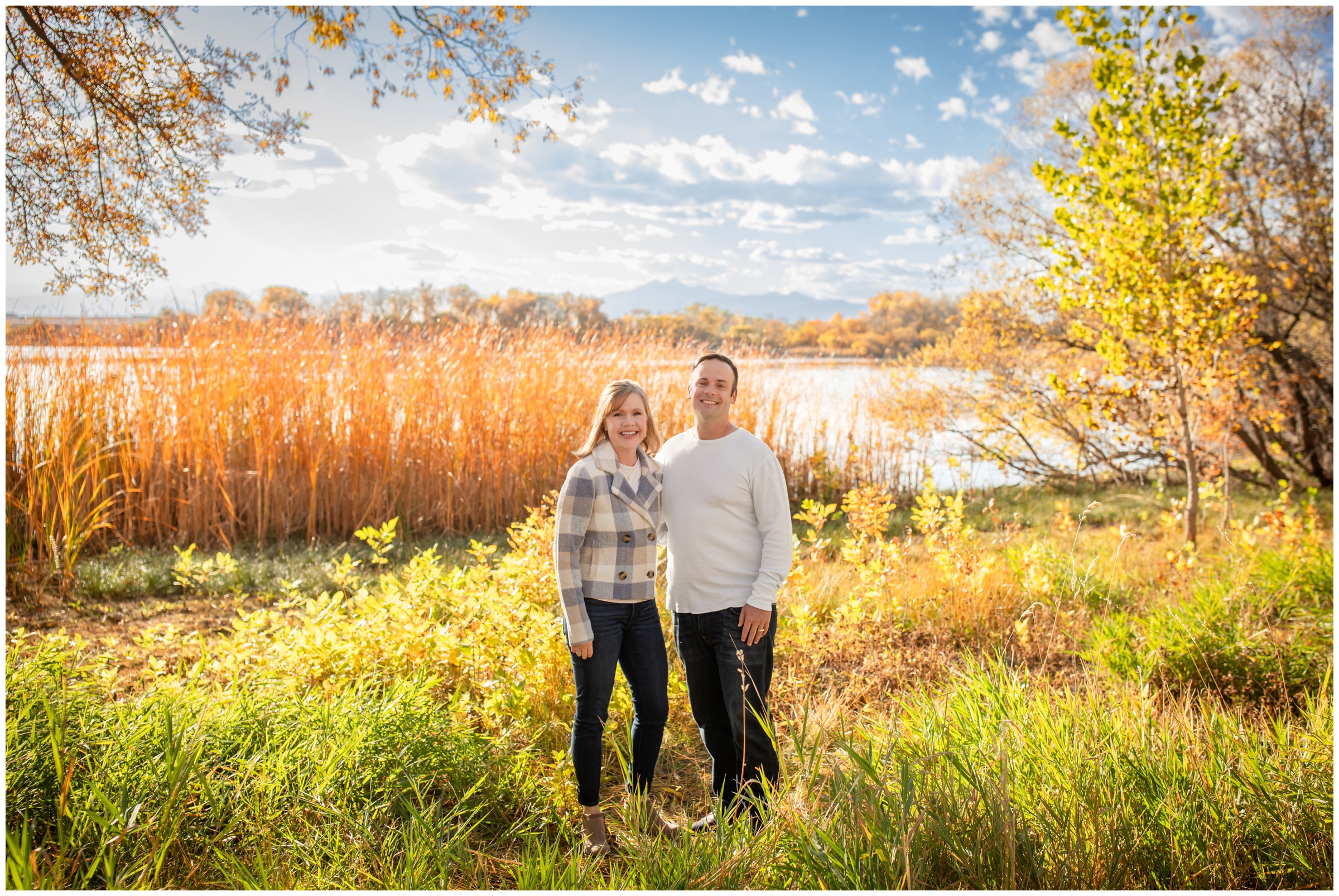 Mead Colorado couples photos during fall at Highland Lake by CO portrait photographer Plum Pretty Photography