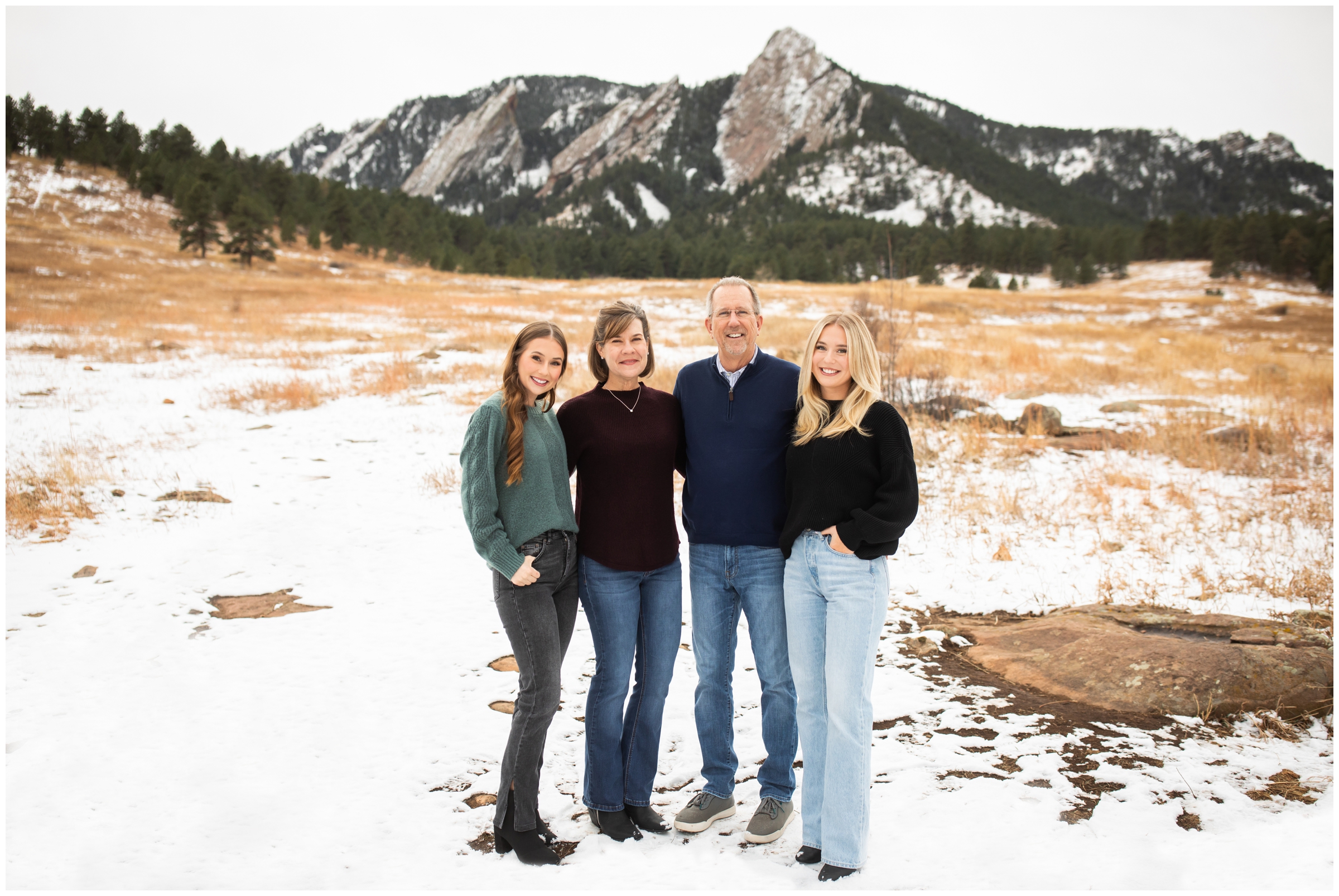 Boulder winter family photos at Chautauqua Park by Colorado portrait photographer Plum Pretty Photography