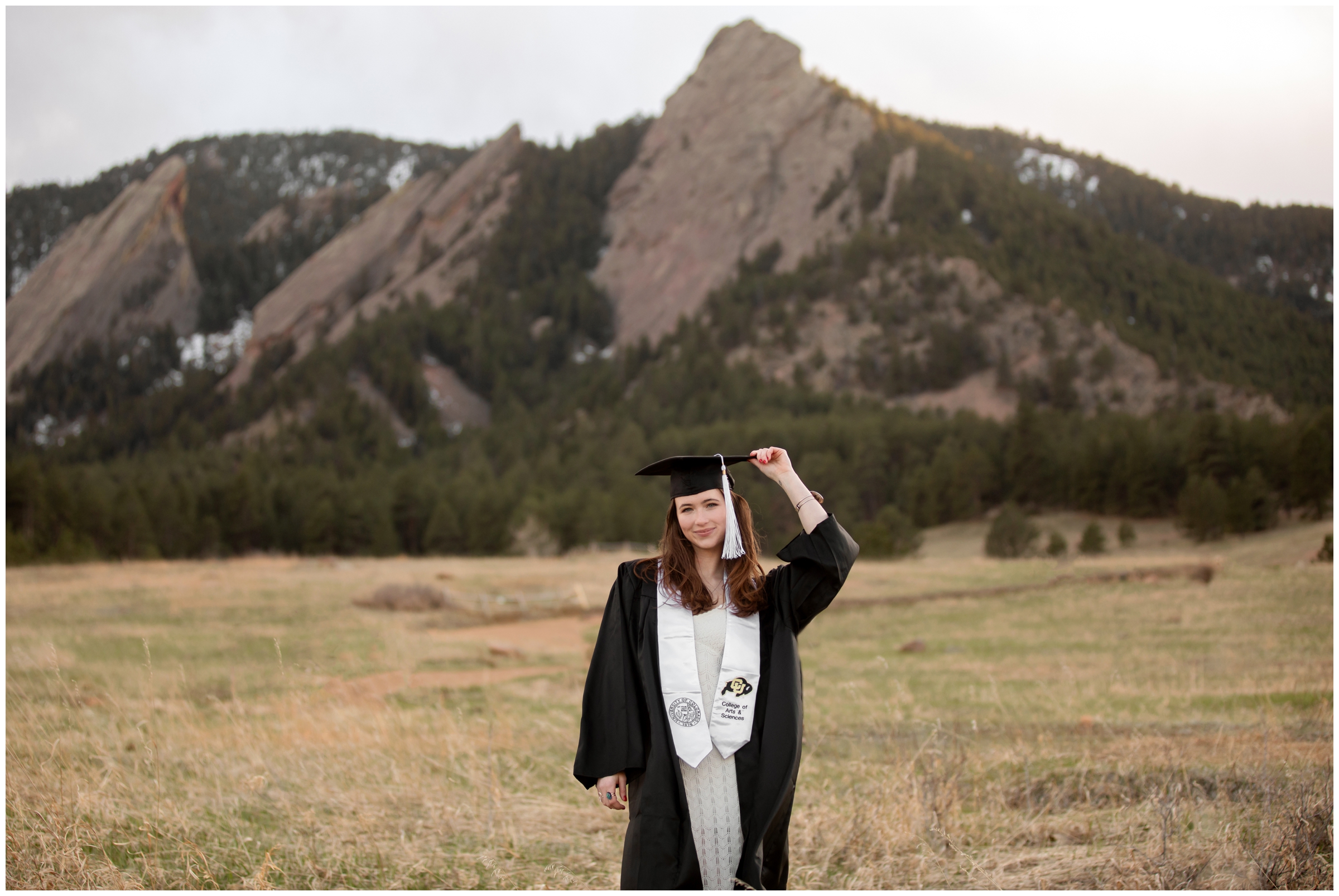 College graduation photography session at Chautauqua Park in Colorado 