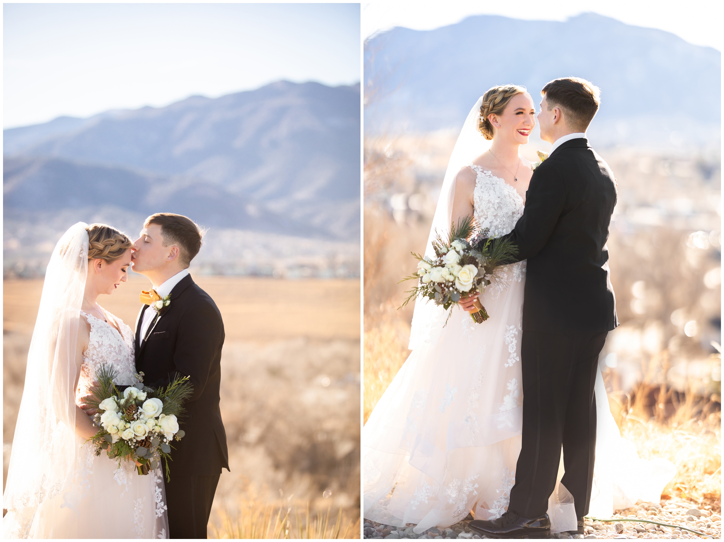 winter mountain wedding photos at The Pinery at the Hill in Colorado Springs