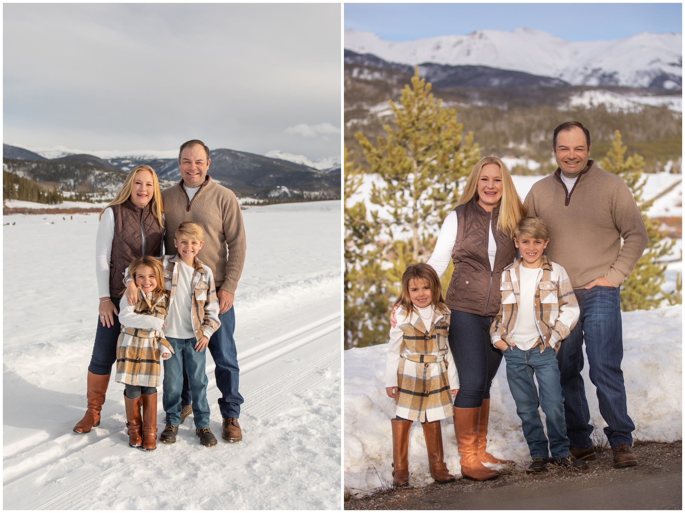 Winter Park family pictures in the snow at Devils Thumb Ranch by Colorado portrait photographer Plum Pretty Photography