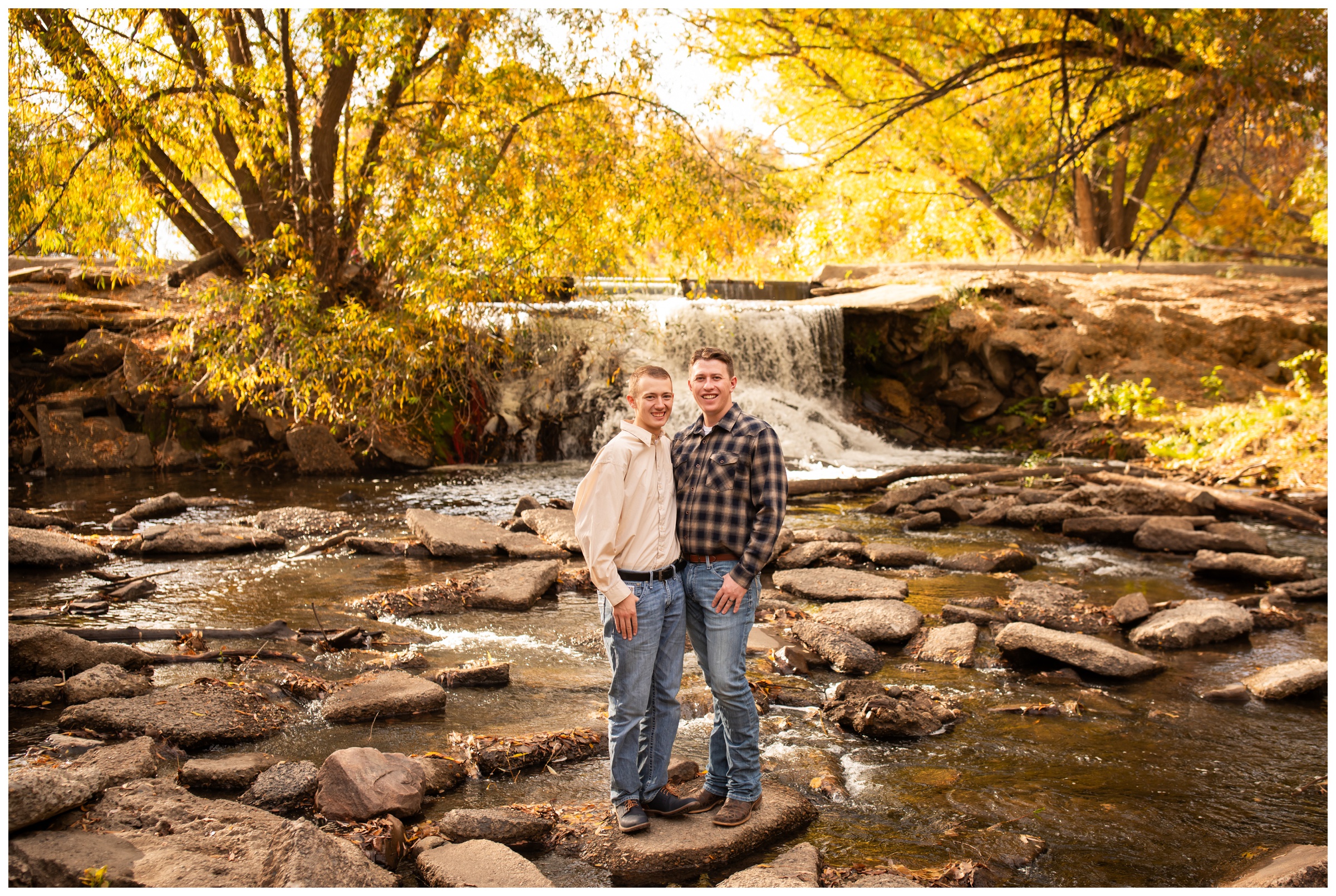 Colorado same sex engagement photos at Golden Ponds by Longmont wedding photographer Plum Pretty Photography