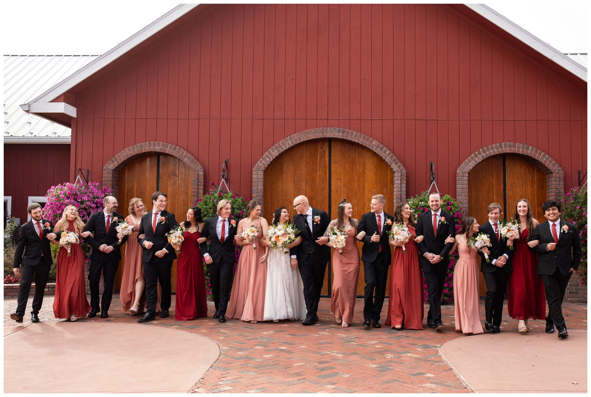 candid wedding party ideas during fall wedding in Larkspur Colorado