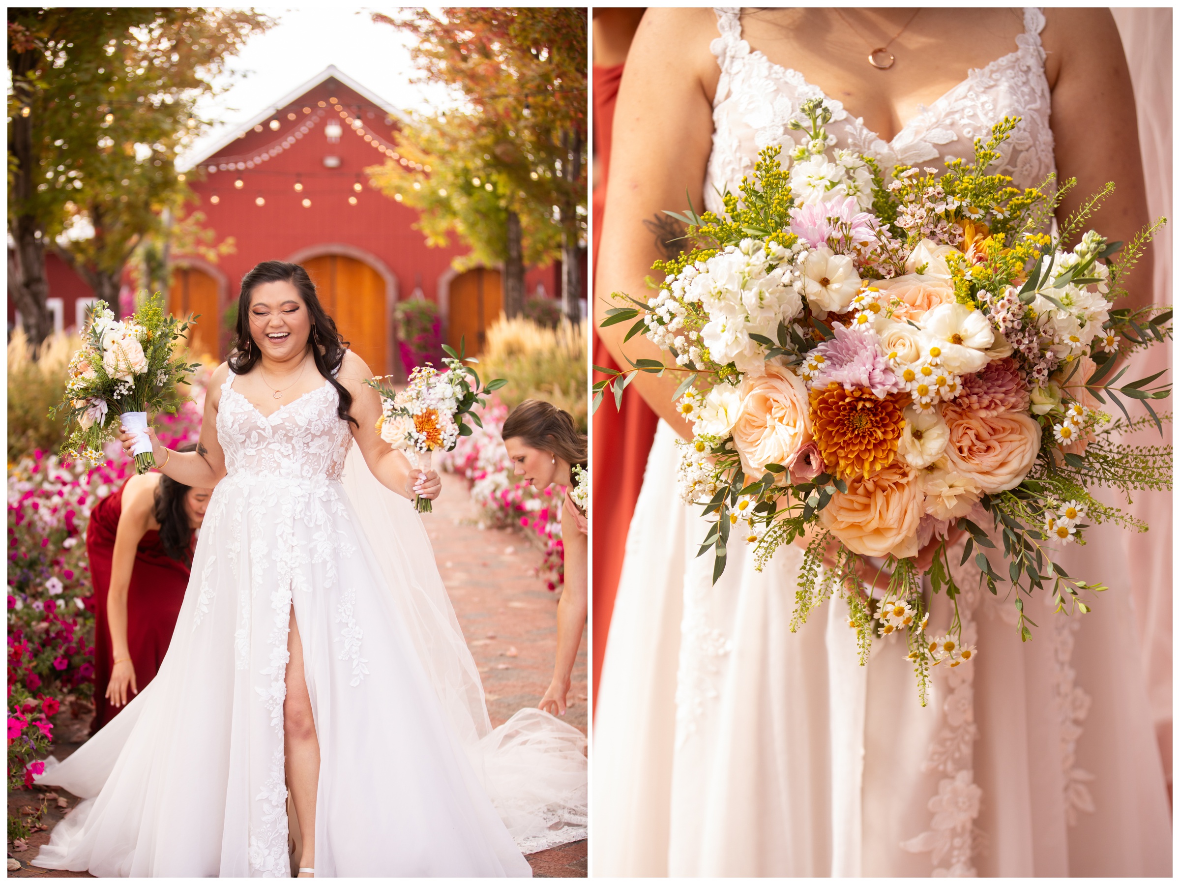 Crooked Willow Farms wedding photos during fall by Larkspur Colorado wedding photographer Plum Pretty Photography