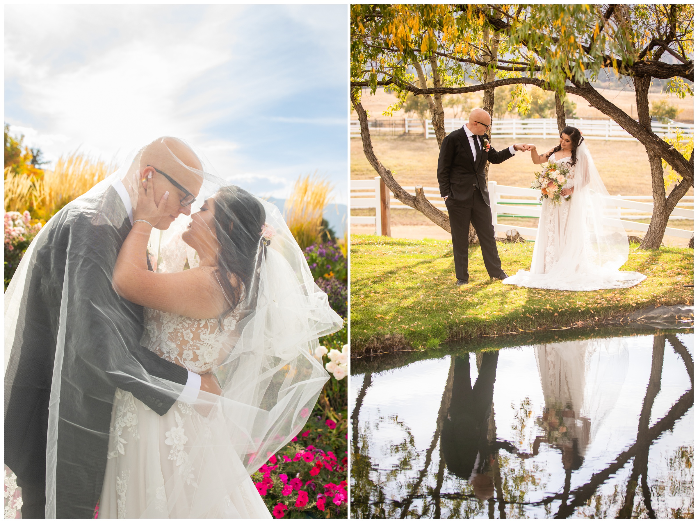 Crooked Willow Farms wedding photos during fall by Larkspur Colorado wedding photographer Plum Pretty Photography