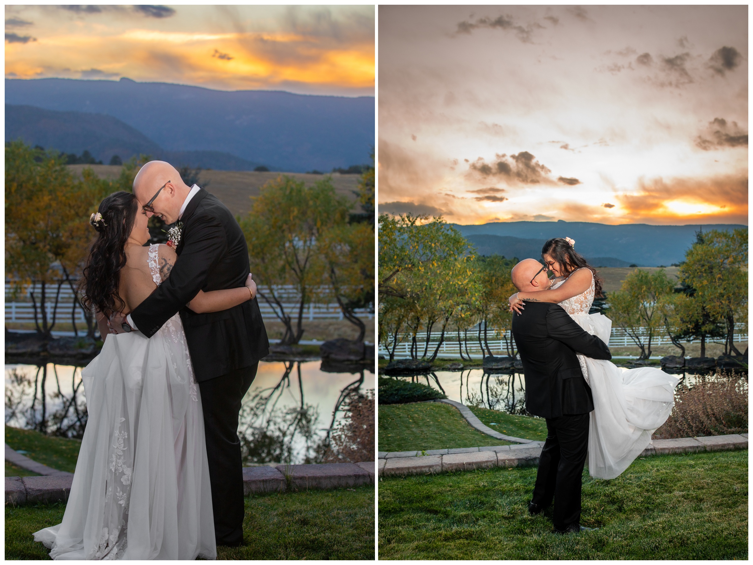 sunset wedding photography inspiration at Crooked Willow Farms in Larkspur Colorado