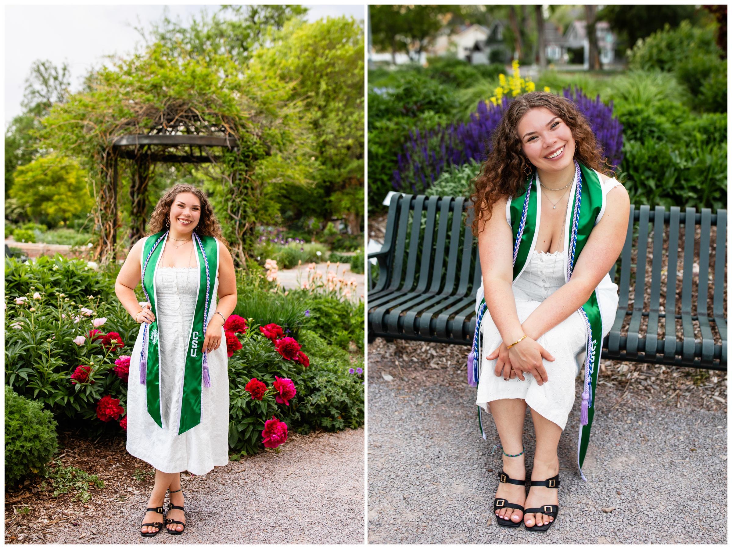 Colorado State graduation photography at the Trial Gardens by college senior photographer Plum Pretty Photography