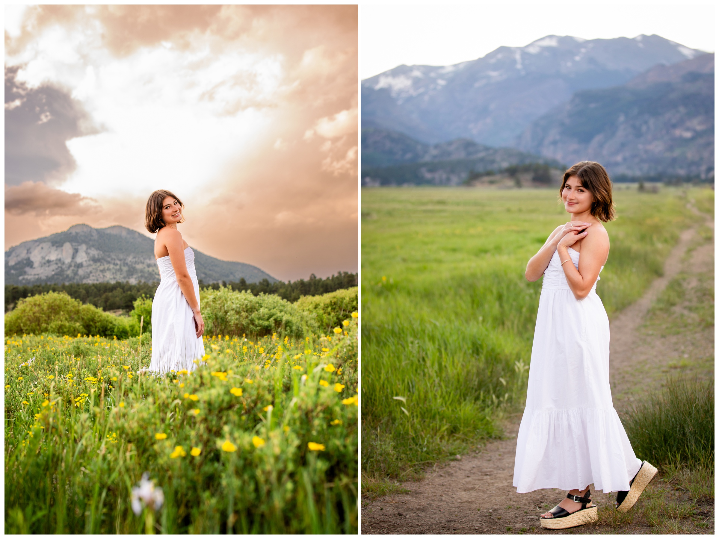 sunset senior pictures at Moraine Park in RMNP