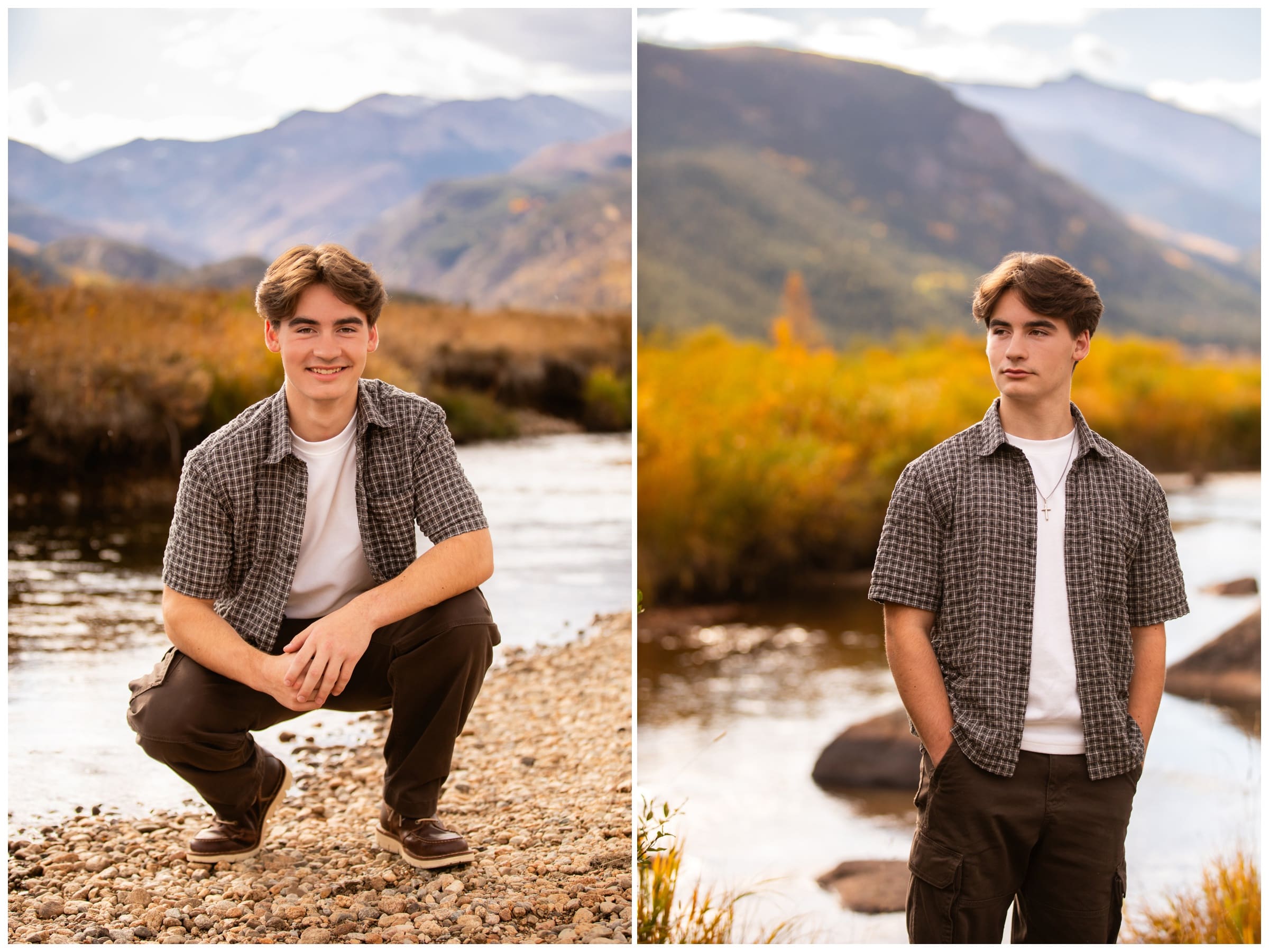 teen posing by river in Moraine Park RMNP