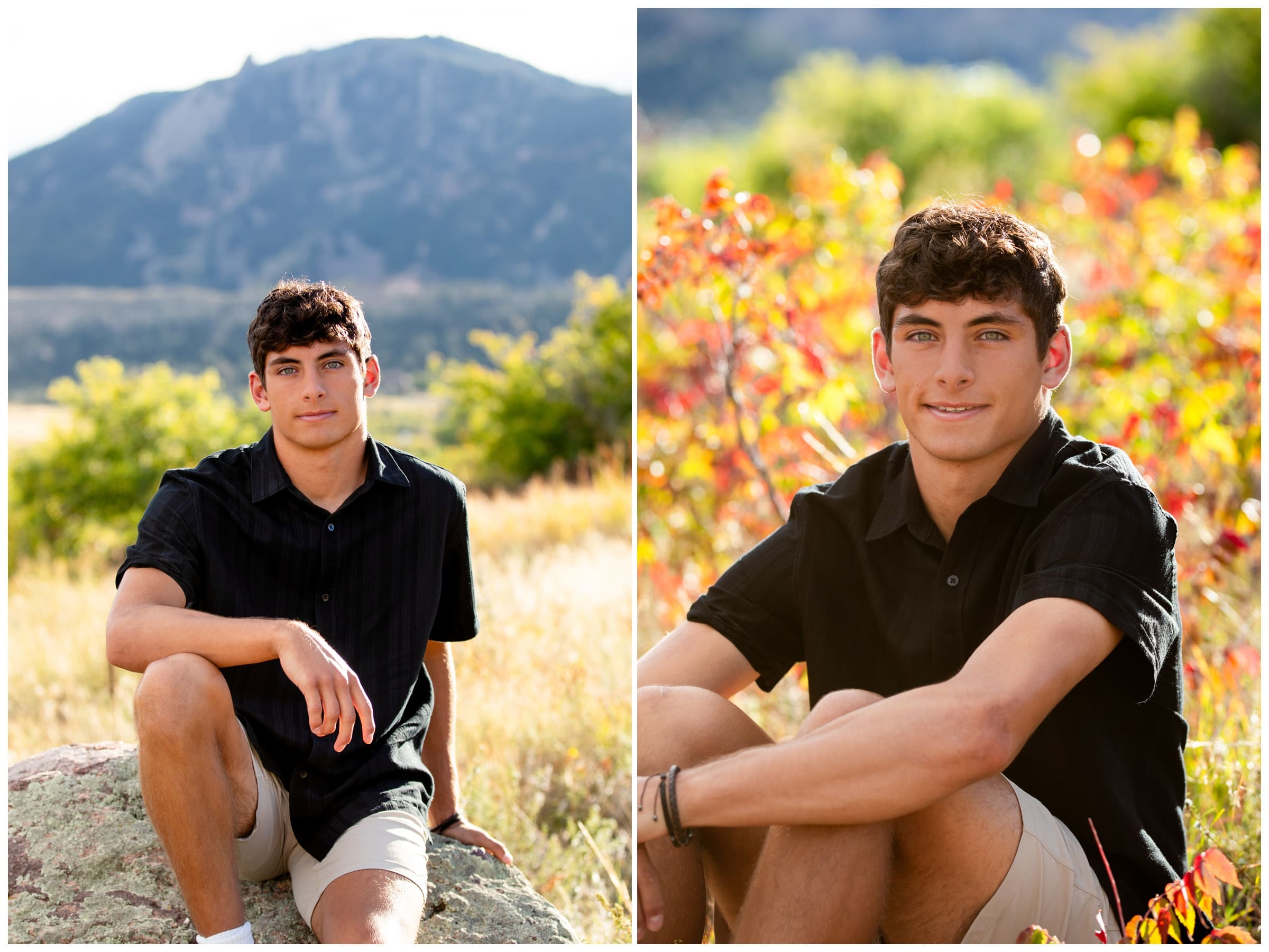 fall senior portraits at South Mesa Trail in Boulder Colorado 